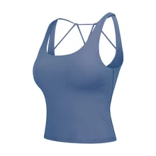 Быстросохнущие впитывающие Пот Женские футболки для йоги, предназначенные для средней поддержки, чашки, спортивные майки для женщин, бега, фитнеса, топы жилет без рукавов