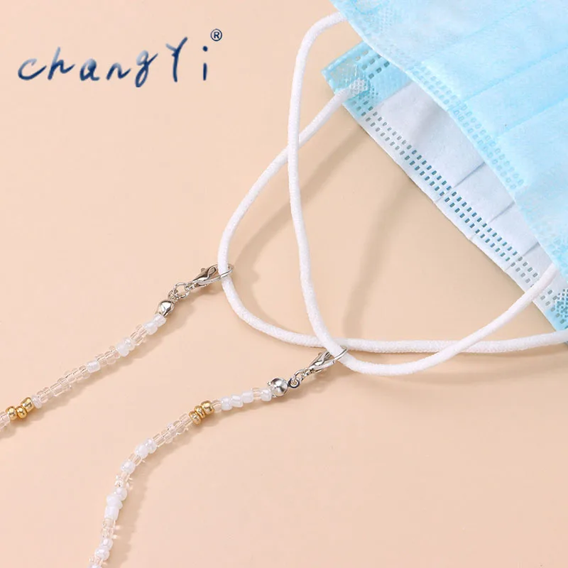 Changyi Bohemia 2021 Trend Beads Glasses Hanging Chain Sunglasses Lady Pearl Mask Chain Fashion Jewelry Nonslip Metal Chain