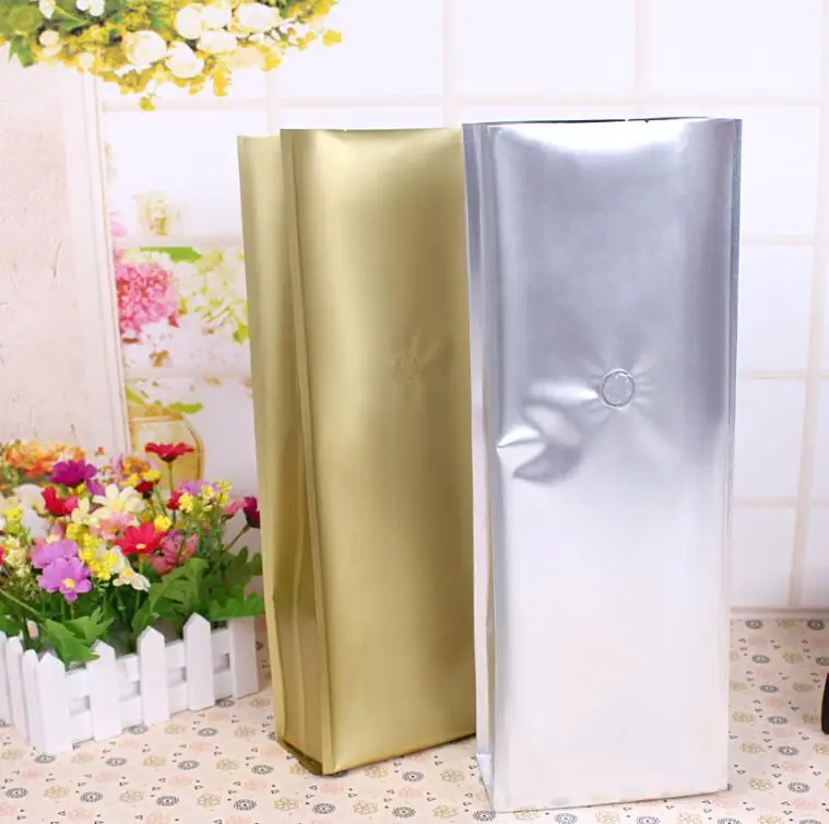 

50pcs 2 Pound Coffee Bean Packing Bag Pure Aluminum Foil Bag Heat Seal Open top Flat Bottom Mylar Side Gusset Bag Food Pouch