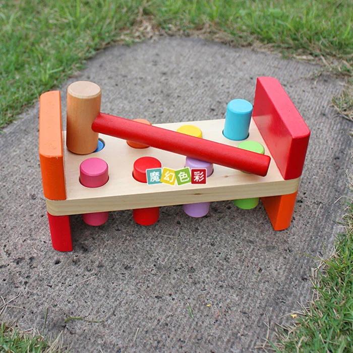 

Wooden Children'S Educational Piling Taiwan Infants Wisdom Beating Table Toy Wooden Educational Toys