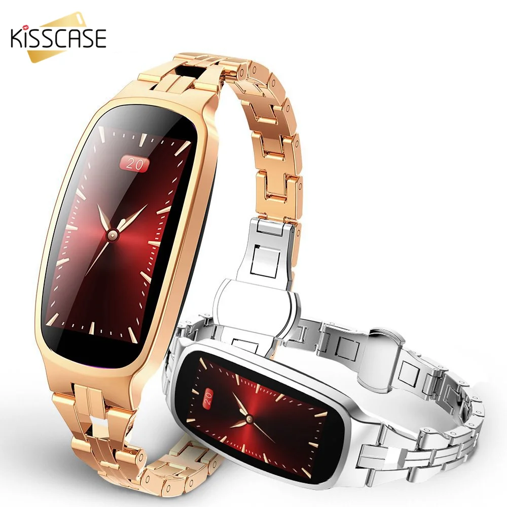 KISSCASE Модные женские Смарт-часы спортивные браслет пульсометр Монитор