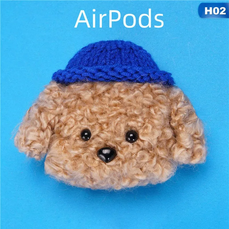 Для AirPods Pro беспроводной зарядный чехол вязаный прекрасный плюшевый анти-потеря защитный кожаный чехол милый Повседневный шерстяной набор Вязание
