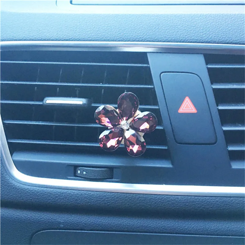Hazy красивый хрустальный цветы автомобильный освежитель воздуха автомобильный Кондиционер украшение автомобиля-Стайлинг духи оригинас - Название цвета: D