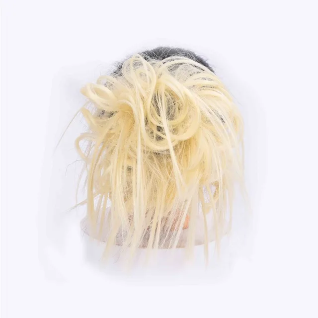 HOUYAN, 45 г, синтетические волосы для наращивания, женские шиньоны с резиновой лентой, шиньоны для пончиков, черные, коричневые волосы, пучок для волос, хвост - Цвет: Q17-613