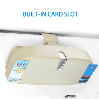 

1Pcs Universal 2In 1 Car Sun Visor Glasses Case Sunglasses Ticket Receipt Clip Storage Cards Holder Car Accessories Car styling