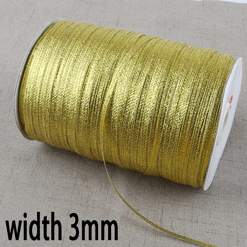 Ribbon decoration supplies 20Yard/Lot 3mm Glitter Onion Ribbon for Chrismas wedding cake box packaging