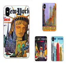 Para Huawei Honor Nova 5 5I 8A 8X 10 Pro 9X para Moto G G2 G3 G4 G5 G6 G7 Plus suave fundas de TPU Cover Vintage Nueva York cartel