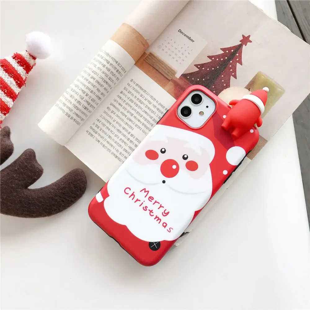 iphoneX XS white Силиконовый матовый чехол с рождественским оленем, милый Санта Клаус, мягкий ТПУ чехол на заднюю панель телефона для iphone 6/6 S/7/8/X/XS, рождественские подарки - Цвет: iphoneX XS white