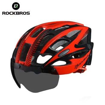 

ROCKBROS Bicycle EPS Helmet With Lenses Integrally-molded 28 air vents Cycling Bike Equipment Helmet Casco Ciclismo Free Size