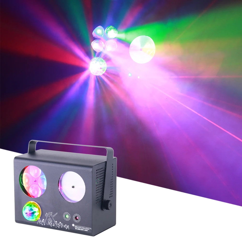 

2021 светодиодный волшебный шар, лазерная линия 4 в 1, эффект, светильник DMX512, проектор для сцены, проектор, Лазерное освещение для диджея, Рождественский клуб, свадьба