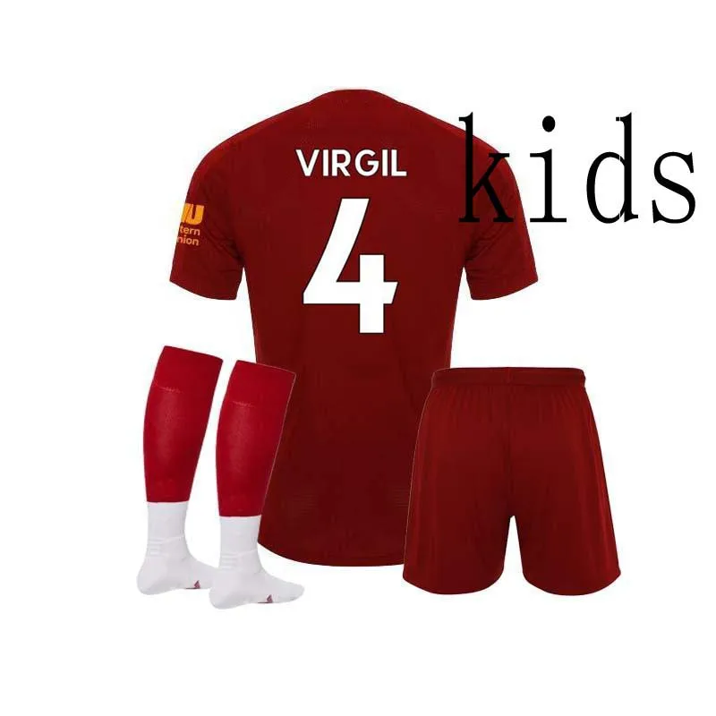 Liverpooles/Коллекция года, Детский комплект, носки футбольные футболки, 19, 20, home out, 3rd GK M. SALAH MANE, Детский костюм, носки футбольная рубашка - Цвет: home3