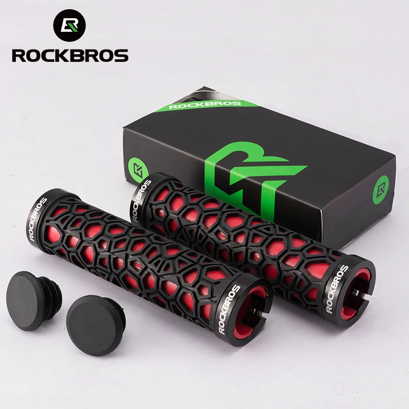 RockBros Cycling Bicycle Handlebar Grips Double Lock Non-slip Grips Blue Black