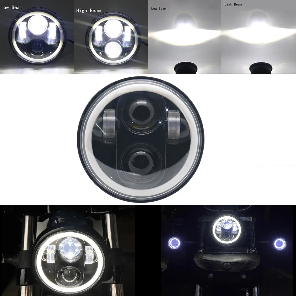 5 3/4 фара для Harley Davidson 883 5-3/" 5,75 дюймов мотоциклетный проектор Hi/Low HID светодиодный передний головной фонарь