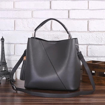 

cow leather bucket big female bags Famous Brand women handbags for 2020 luxury shoulder designer ladies bag tote high quality