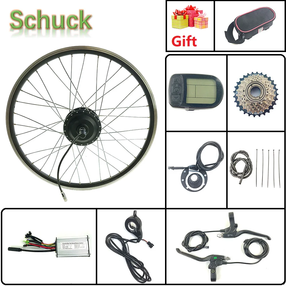 

Schuck Electric Bicycle E Bike Conversion kit 24V 250W with KT LCD5 Display 16-28 inch 700C REAR Hub wheel Motor Wheel