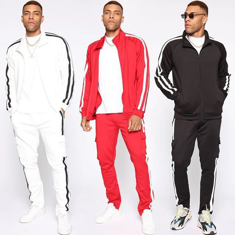 

New Men's Sportswear Casual Spring Tracksuit Men Two Pieces Set Stand Collar Jackets Sweatshirt Pants Joggers Track Suit Running