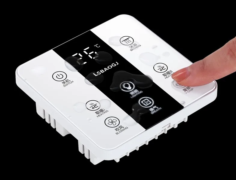5 in1Touch переключатель YuBa 86 Тип настенный нагреватель для ванны интегрированный подвесной потолок пульт дистанционного управления ключ для душевой комнаты 86*86 мм
