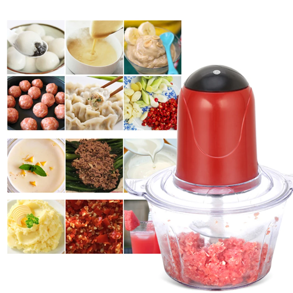 Кухня 2L Мясорубка Электрический Многофункциональный кухонный комбайн измельчитель лезвие из нержавеющей стали измельчитель овощей блендер мясорубка