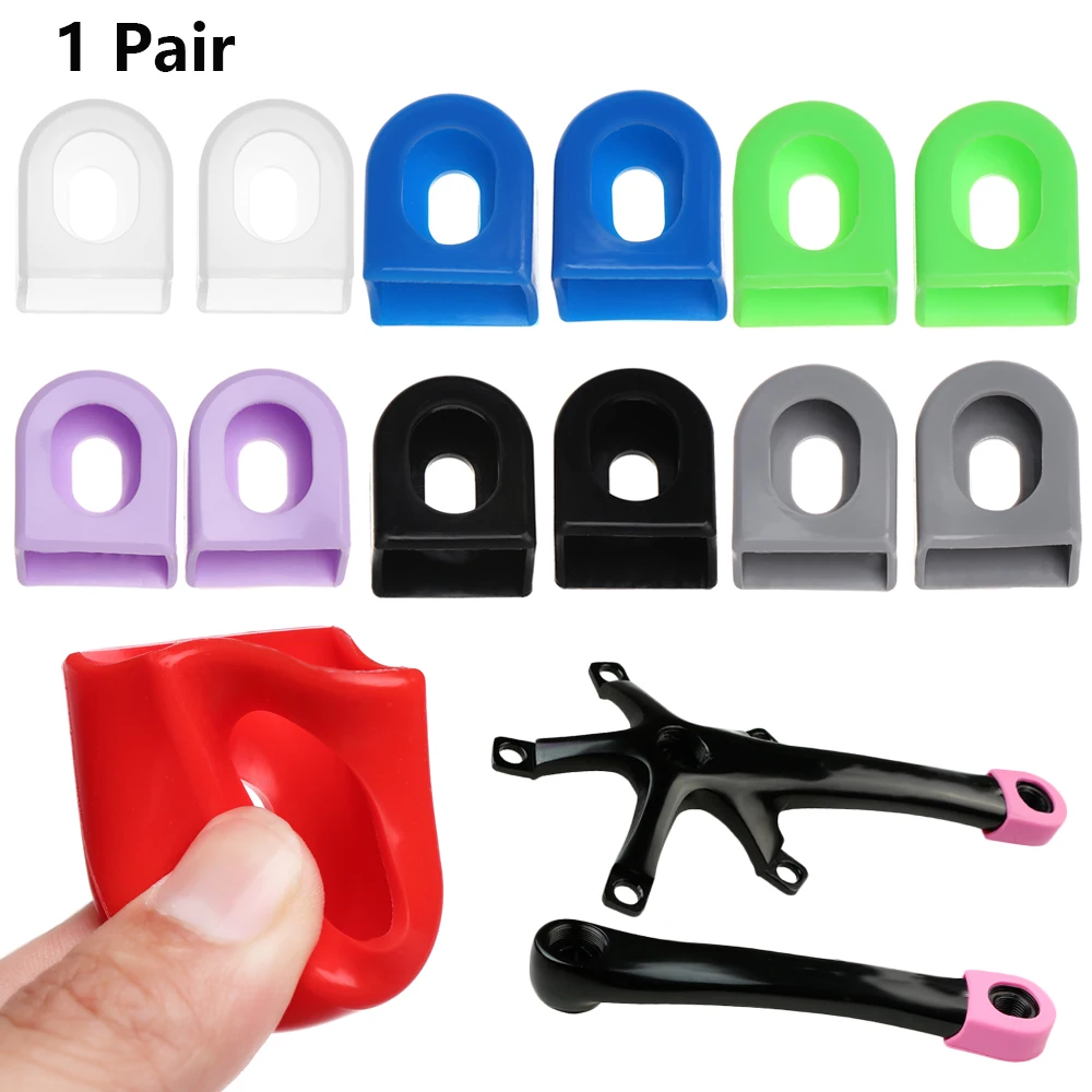 1 Pair Silicone Bicycle Crankset Arm Cover Crank Protector Protective Sheath Dustproof Gel Sleeve Bike Accessories