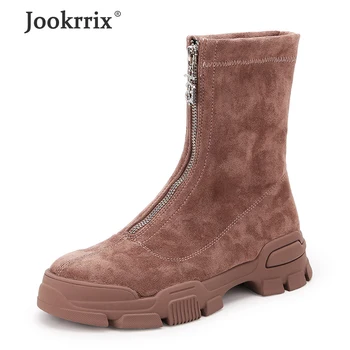 

Jookrrix 2019 Women Fashion Black Platform Shoes For Female Comfortable Ankle Boots Women Brand Ankle Boots Winter Shoes