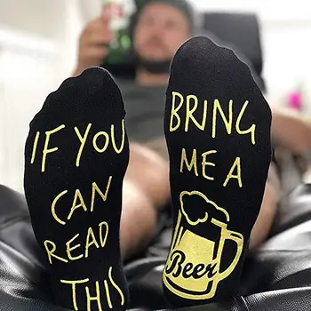 

If You Can Read This Bring Me A Beer Anti-slip Letter Stretchy Soft Ankle Socks calcetines