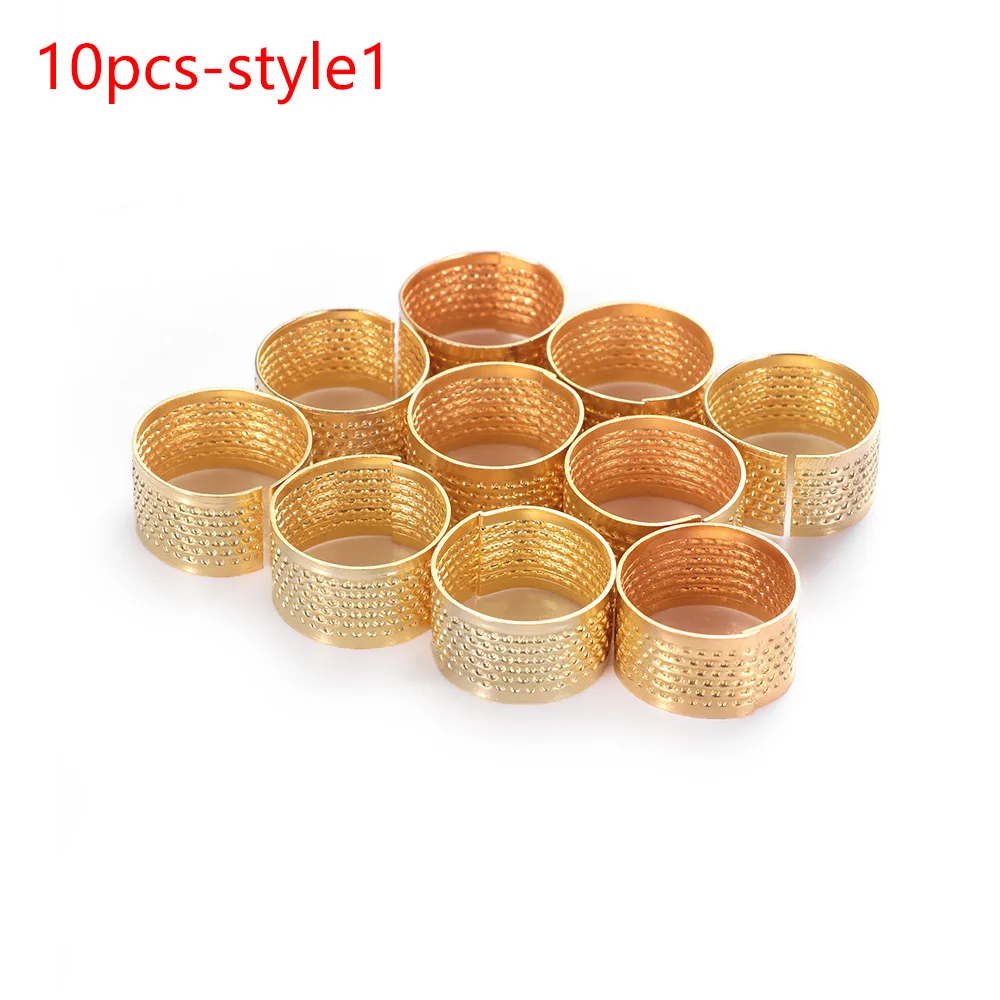 style 1 10pcs 1/10 шт. иглы наперсток металлическая защита для пальца кольцо из чистого DIY Ручная работа ремесла швейные инструменты для вышивки дома аксессуары - Цвет: style 1 10pcs