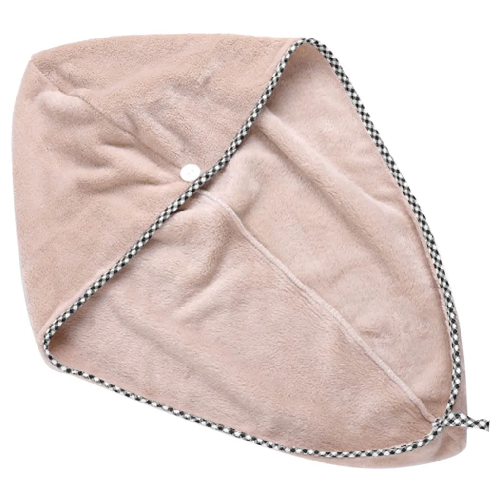 Khaki Ms. Magic, сухая шапочка для волос, микрофибра, коралловый флис, шапочка для душа, простое быстросохнущее полотенце, быстросохнущая шапочка для волос, шапочка-полотенце для душа W116 - Цвет: Khaki