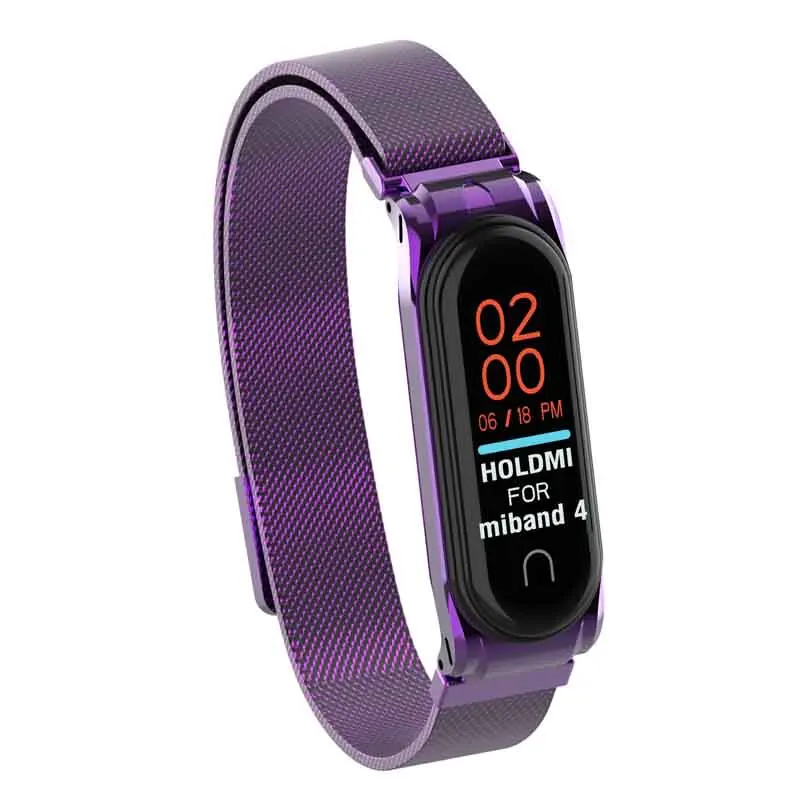 Запястье для Xiaomi mi Band 4 3 металлический ремешок фитнес-Браслет Смарт-часы спортивные mi lanese Pulseira Correa пояс для mi band 4 3