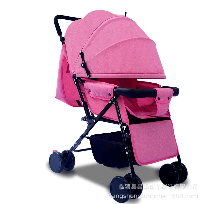 pink YOYA Plus, большое пространство, маленький размер, легкая прогулочная коляска, может лежать, складывающаяся коляска( в большинство стран - Цвет: pink