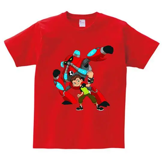 red childreT-shirt Коллекция года, летние топы, костюмы Ben 10, футболка для мальчиков футболки с короткими рукавами для мальчиков Спортивная одежда детская с коротким рукавом с рисунком, От 3 до 9 лет - Цвет: red childreT-shirt