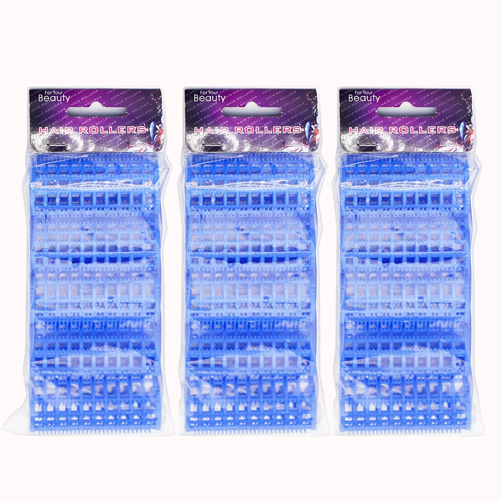 15pcs/set 30mm Hair Rollers with Fixed Pins Teeth Hairdressing Curlers Air Bang Big Size Wavy Fluffy Curl Rods Styling Tool 1579