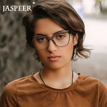 

JASPEER TR90 Computer Glasses Blue Light Blocking Eyeglasses Anti Blue Ray Cat Eye Glass Fashion Eyewear Optical Frames
