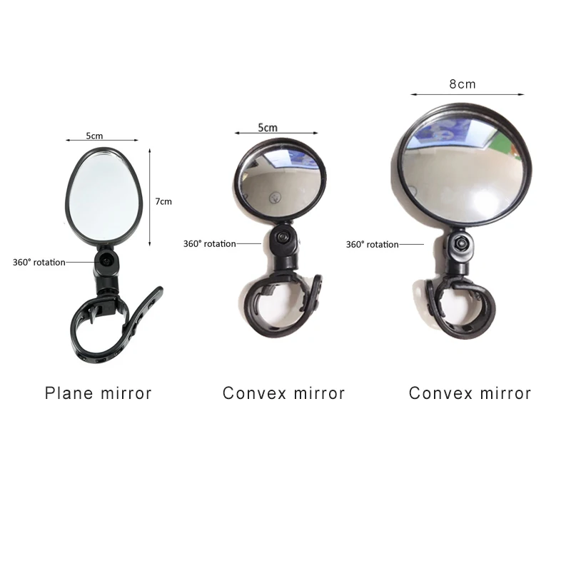 Bicycle Rearview Mirror Convex Handlebar Bike Mtb Adjustable Glass Wide
