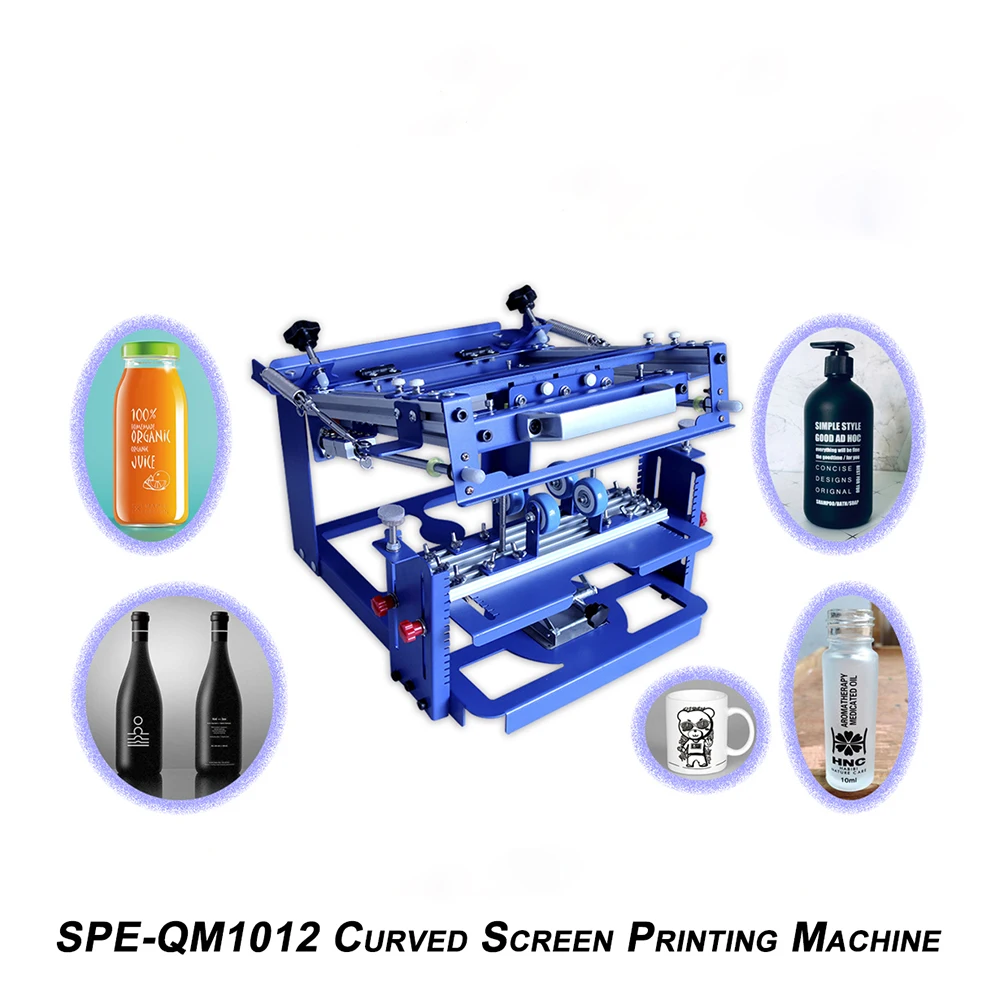 Manual Cylinder Curved Screen Printing Press Machine Pen Cup Mug Bottle Screen Printer Machine Desktop Curved Printing