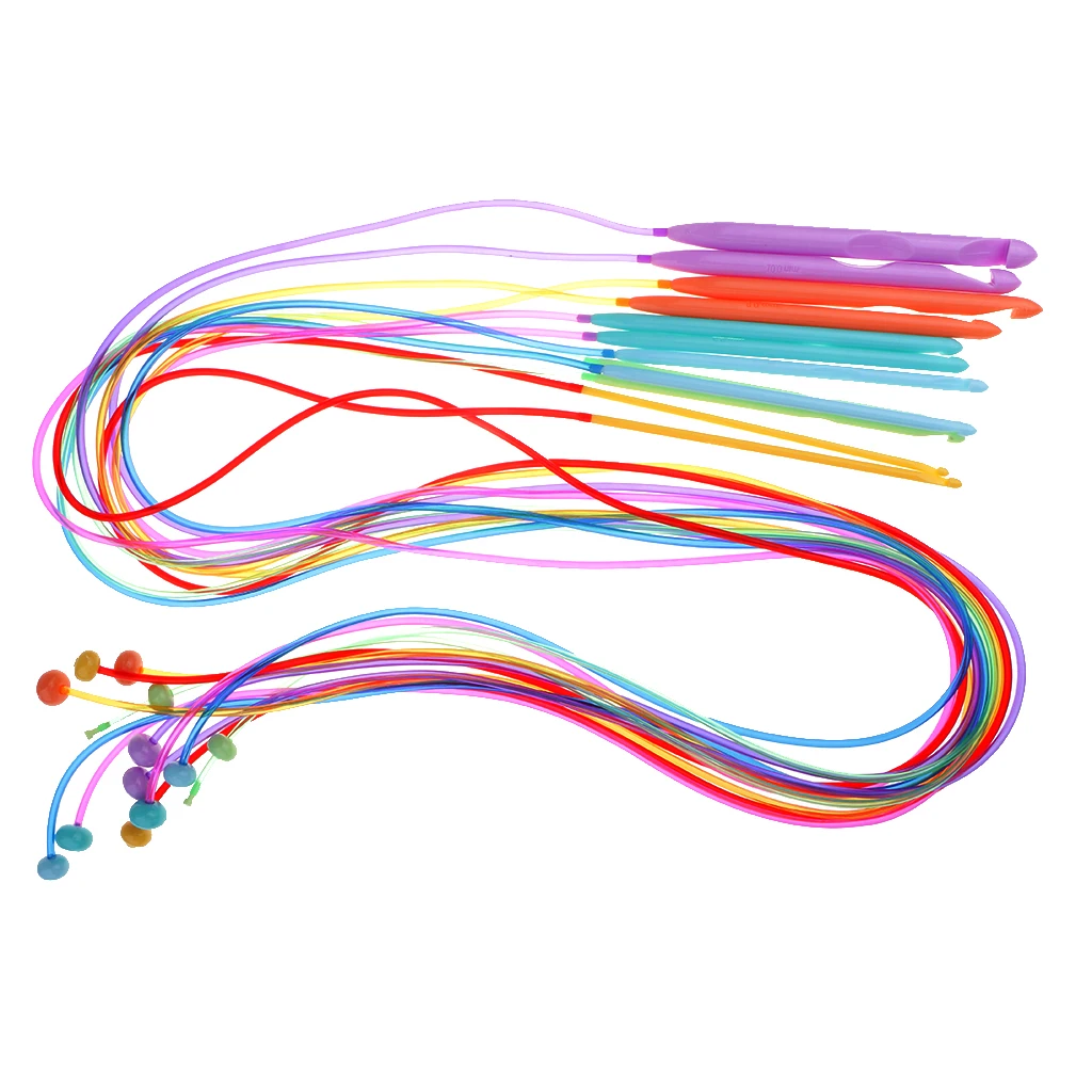 12 Pieces/Set 47 Inch Plastic Afghan Tunisian Needles Carpet Crochet Hooks Set 3.5-12mm