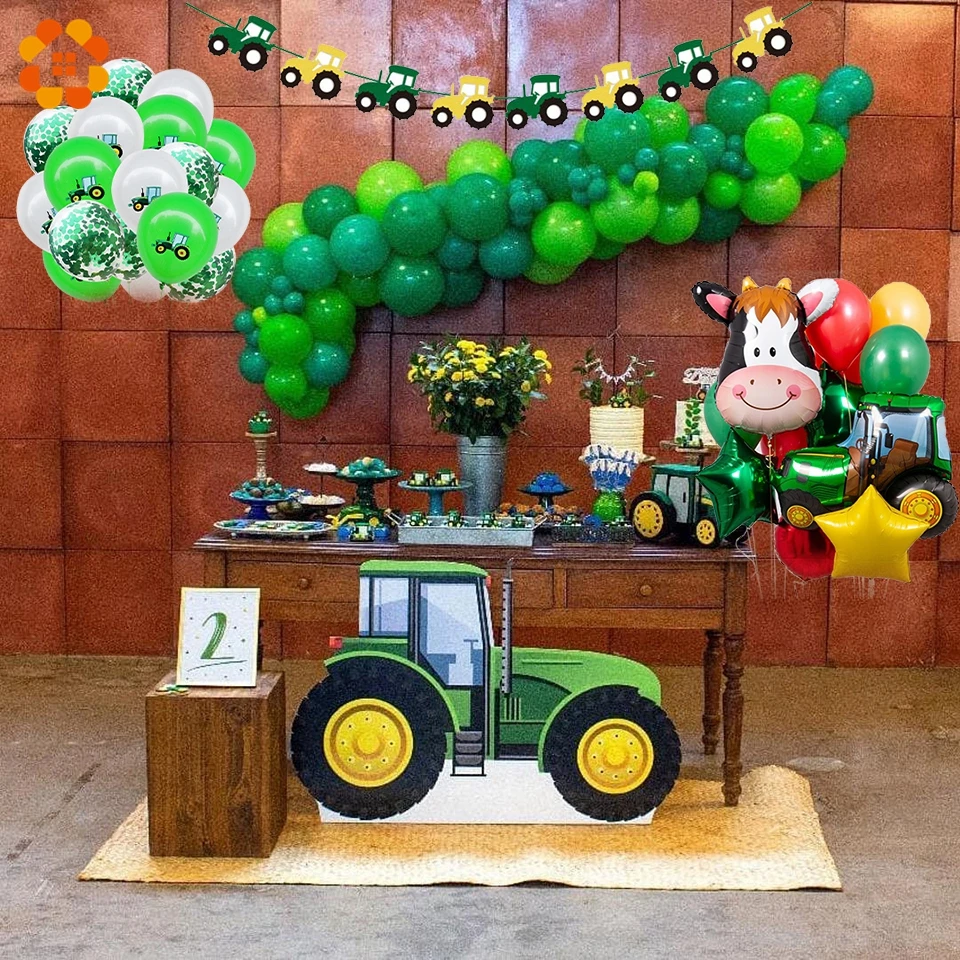 1 Ensemble De Banderole Decorative Sur Le Theme De La Ferme Decoration Pour Vehicule De Construction Joyeux Anniversaire Camion Pelle Gateau Fete Sur Tracteur Aliexpress