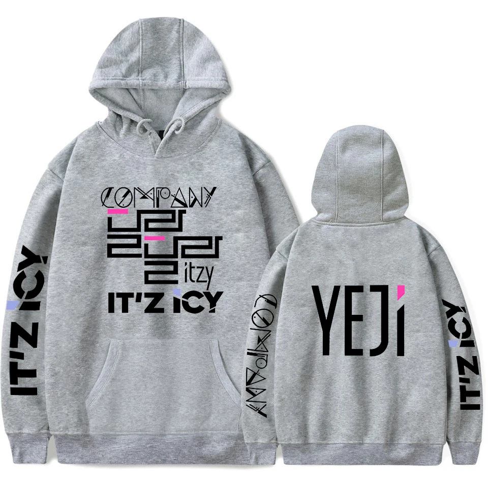 ITZY Harajuku уличная Толстовка для женщин с длинным рукавом с капюшоном Толстовка Корейский Kpop печати флисовые толстовки Женское пальто
