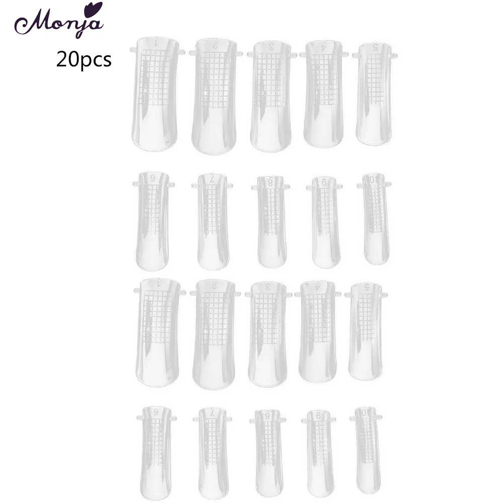 20pcs Acrylic Scaled Piece Nail Mold Full Cover Gel False Tips Clear Fast Phototherapy Extension Art Manicure Tool |