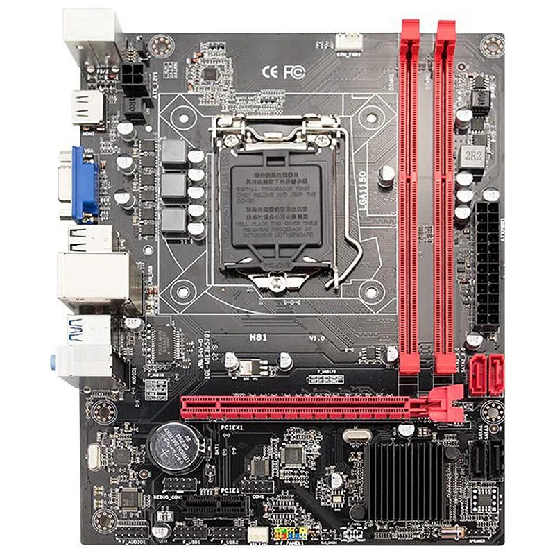 Материнская плата H81 для настольного компьютера с разъемом Lga 1150 Pins I3 I5 3470 4590 Cpu Super B85 Micro-Atx Uefi bios