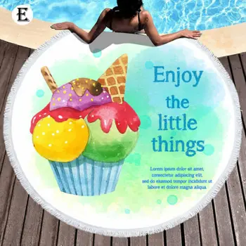 

Round Large Shower Blanket Table Yoga Beach Mat Diameter 145x145 cm