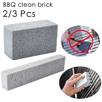 

2/3Pcs BBQ Grill Cleaning Brick Block Kitchen Gadgets Barbecue Cleaning Stone BBQ Racks Stains Grease Cleaner BBQ Tools