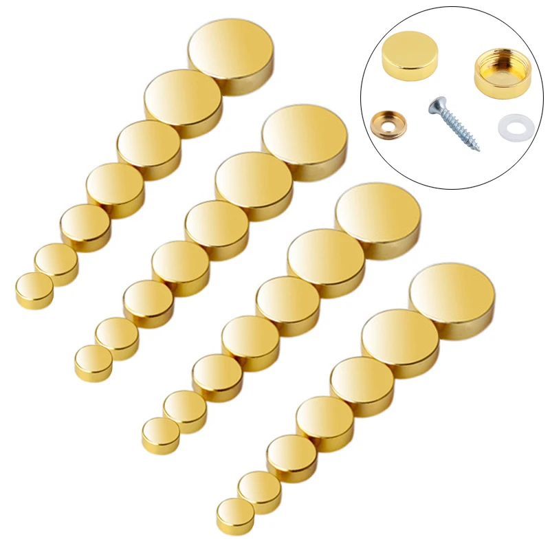 

Elegant Luxury 200PCS Pure Brass Advertisement Nails Acrylic Billboard Sign Flat Glass Mirror Nails Gold Decorative Caps