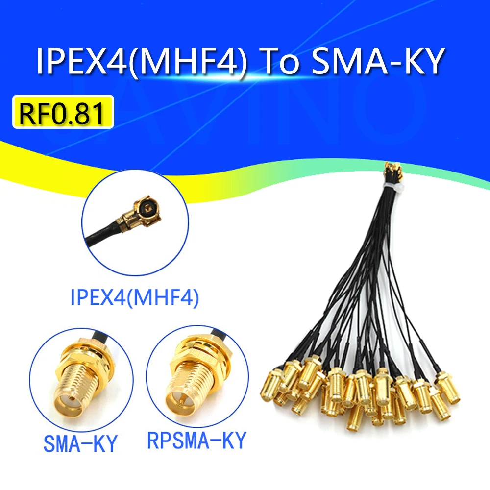 5Pcs SMA Connector Cable Female to IPEX4 IPX4 MHF4 to SMA Female RF0.81 Antenna RG0.81MM Cable Assembly RP-SMA-K afbeelding