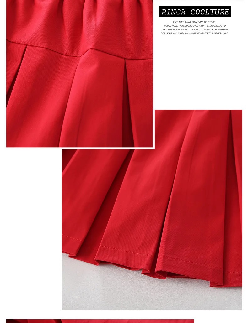 Spring Autumn School Kids Pleated Skirt Toddler Girls Solid Cotton Skirts Princess Teens Girls Elastic Skirt Children Clothing