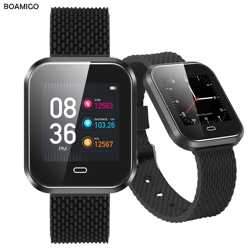 

BOAMIGO Smart Watch Sports Smart Wristband Call Information Reminder Calorie Alloy Watch IOS Android Phone Bluetooth Connection