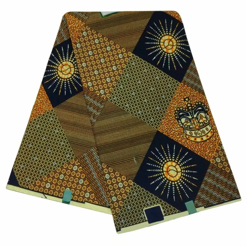 S006M African Nigerian Real Wax Fabric for Women Ankara Cotton Prints Super Fashion Quality Wax Fabric For Hollandies - Color: as the picture