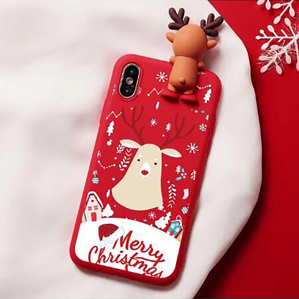 3D Рождественский Санта Клаус Мягкий ТПУ силиконовый чехол для Iphone X/XS 5 8 дюймов