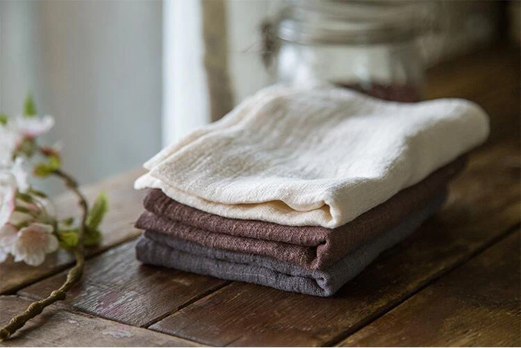 Description Picture 3 of itemDinner Plate Texture Napkin,Washes Cotton Solid Color Absorbent Tea Towel,Ultra Soft Cloth Place Mats,for Bridal Party Decor