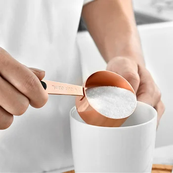 

5PCS Stainless Steel Measuring Spoons Set Household Measuring Spoons For Kitchen DIY Baking Tool Rose Gold Cup