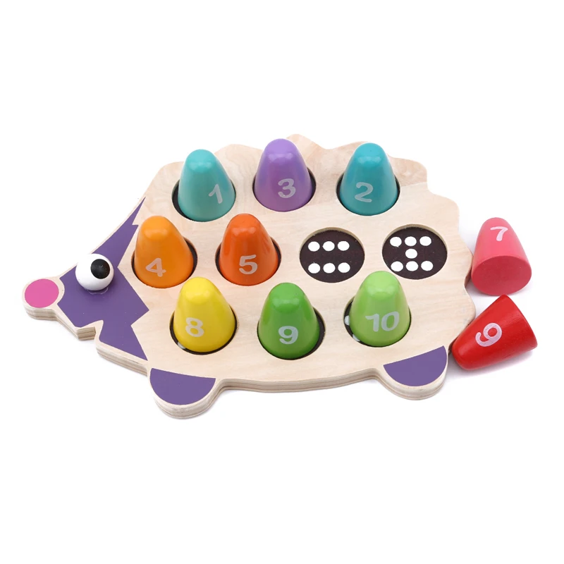 Hot Sale Baby Early Educational Wooden Math Toy Cartoon Colorful Hedgehog Matching Figures For Birthday Gift | Игрушки и хобби